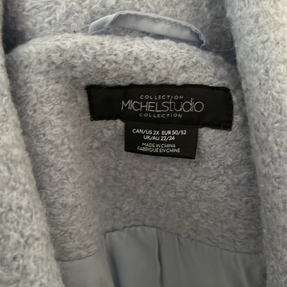 *Michel Studio size 2X boiled wool fully lined winter coat baby blue - Picture 10 of 10